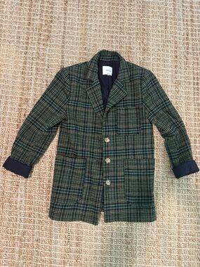 Greylin - Green Plaid Wool-Blend Coat
